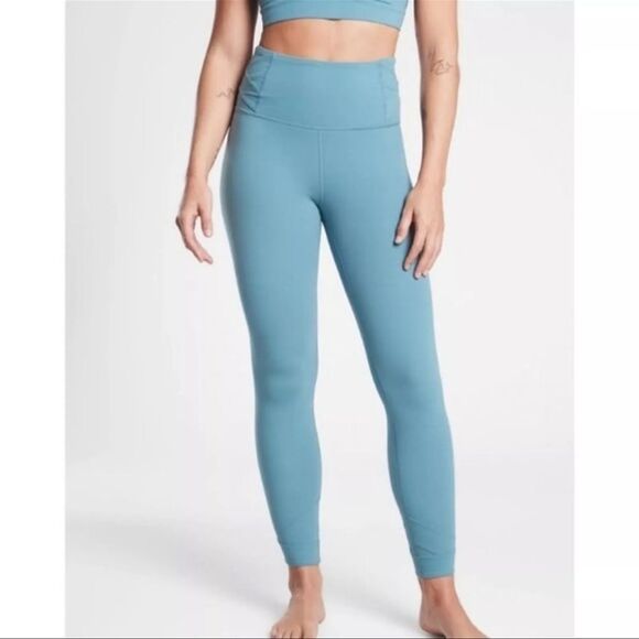Athleta Pants - ATHLETA Elation Pirouette 1X Tights 7/8 Waist  blueYoga Pants Workout Leggings
